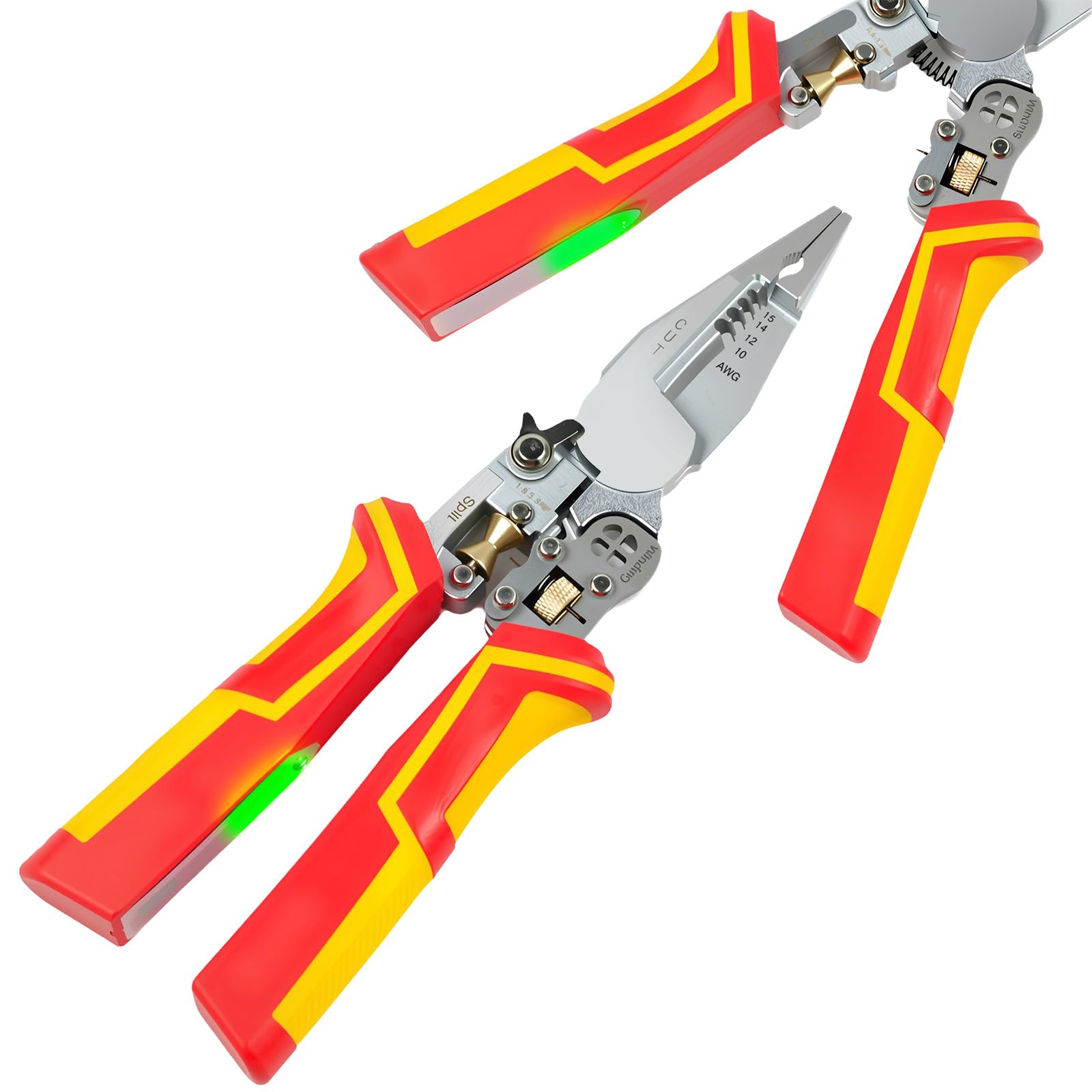 Multi Wire Stripper Tool - Wire Stripper, Voltage Tester Pliers, Hot Wire Judgment AC DC, Wire Twister, Wire Cutter and Splitting Wires