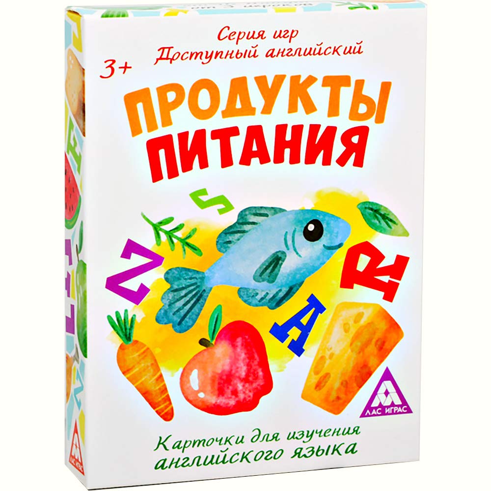 Russian Flashcards Food Names in English for Russian Speakers - Learn Russian English Cards - Russia