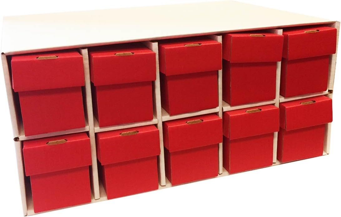 Card Penthouse House Storage Box with 10 800Count Red