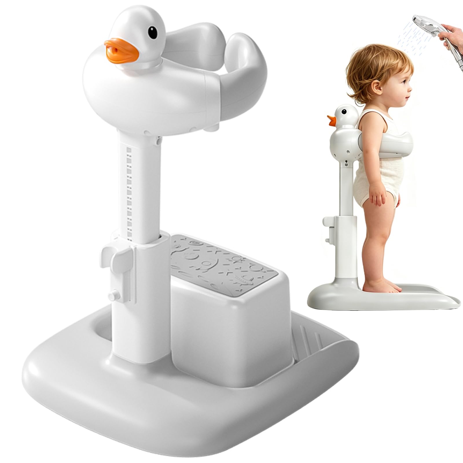 Soporte de Bañera para Bebés con Diseño de Pato, Asiento Antideslizante Ajustable, Soporte Ergonómico para Baño Seguro, Ideal para Bebés de 6 a 24 Meses