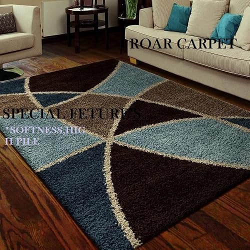 Roar Carpet_Handwoven 3D Carved Super Soft Shaggy Collection Microfiber & Polyester Silk Touch Rugs Living Room Dorm Kids Room, Non-Slip Area Rugs Comfy Nursery Accent Carpet, Size (4x6,feet)