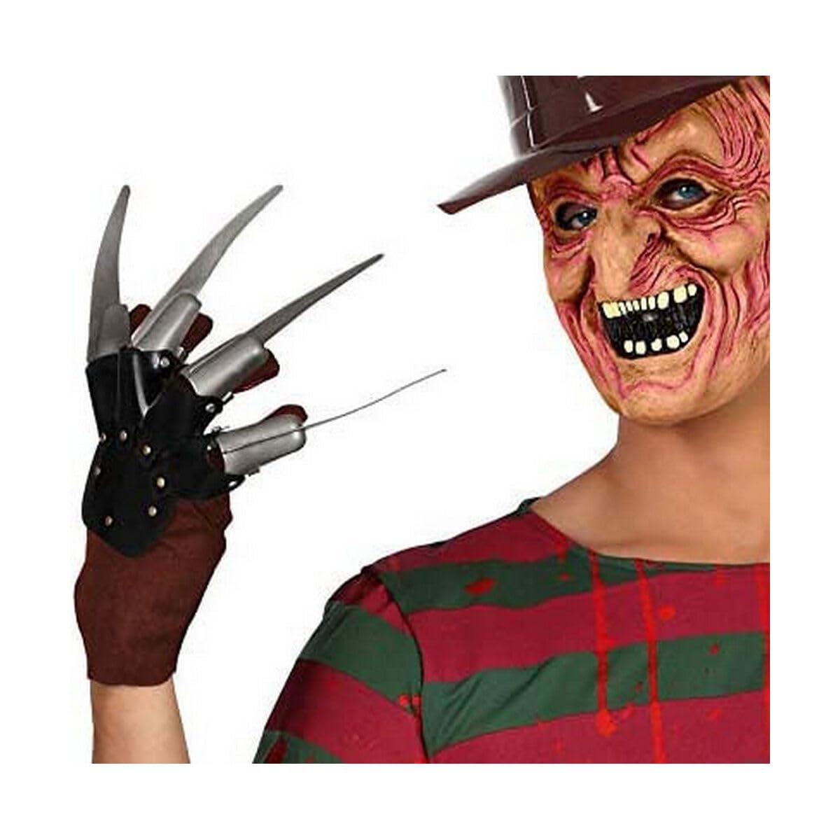 ATOSA 38968 Unisex Halloween Gloves - Adult, Brown/Silver