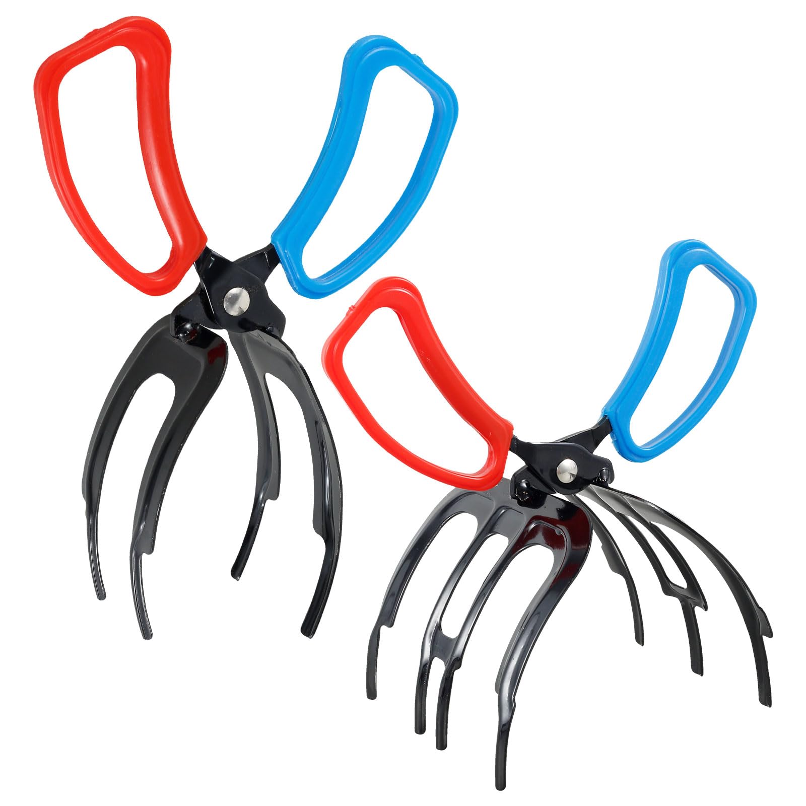 YLMFTNU 2Pcs Claw Fish Gripper, Metal Fishing Gripper Plier, Portable 2 Claw Fish Hand Control Grabber 3 Claw Fish Catch Clamp, Fish Control Forceps for Freshwater Saltwater Fish (3+2Claw)