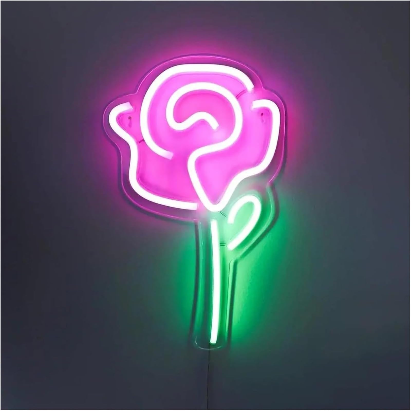 Luci al neon Decorazione a forma fiore per rosa insegna luminosa al neon negozio festa illuminazione da parete insegne decorative 18×30cm