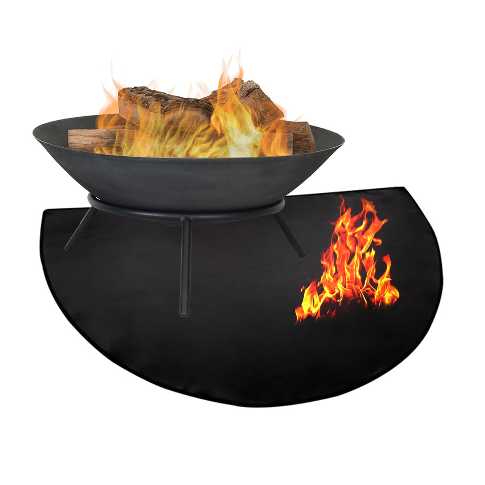 CHSEEO Tapis Barbecue Anti-Feu Réutilisable 152x70cm - Tapis Ignifuge Sol Extérieur Pour Barbecue, Camping & Patio