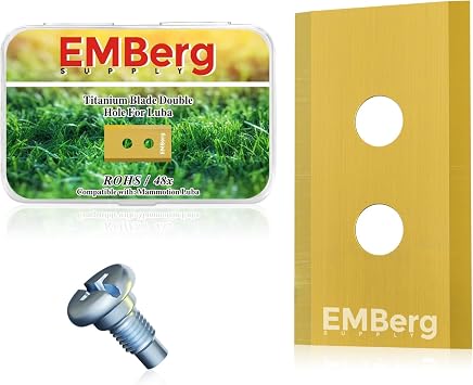 EMBerg Blades for Luba - Titanium Coated - 48 Blades 6 Sets Robotic Lawn Mower Blade Compatible with Mammotion Endurance - Fits AWD 5000, 3000, 1000 - Replacement Blades for Superior Performance