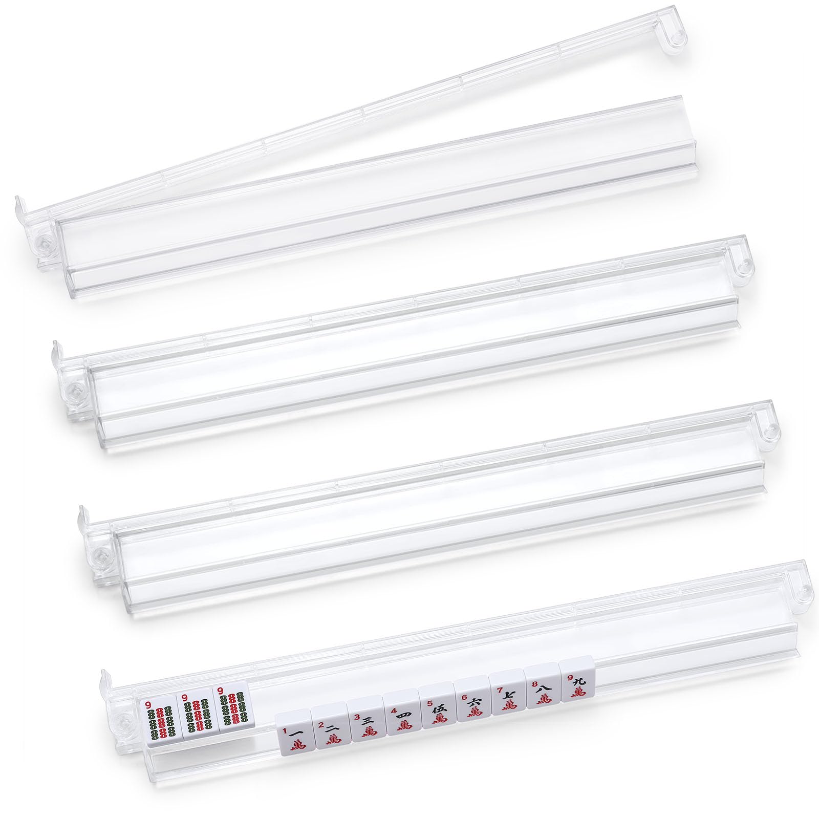 Photo 1 of Lyonghzb Acrylic Mahjong Racks with Pushers - White