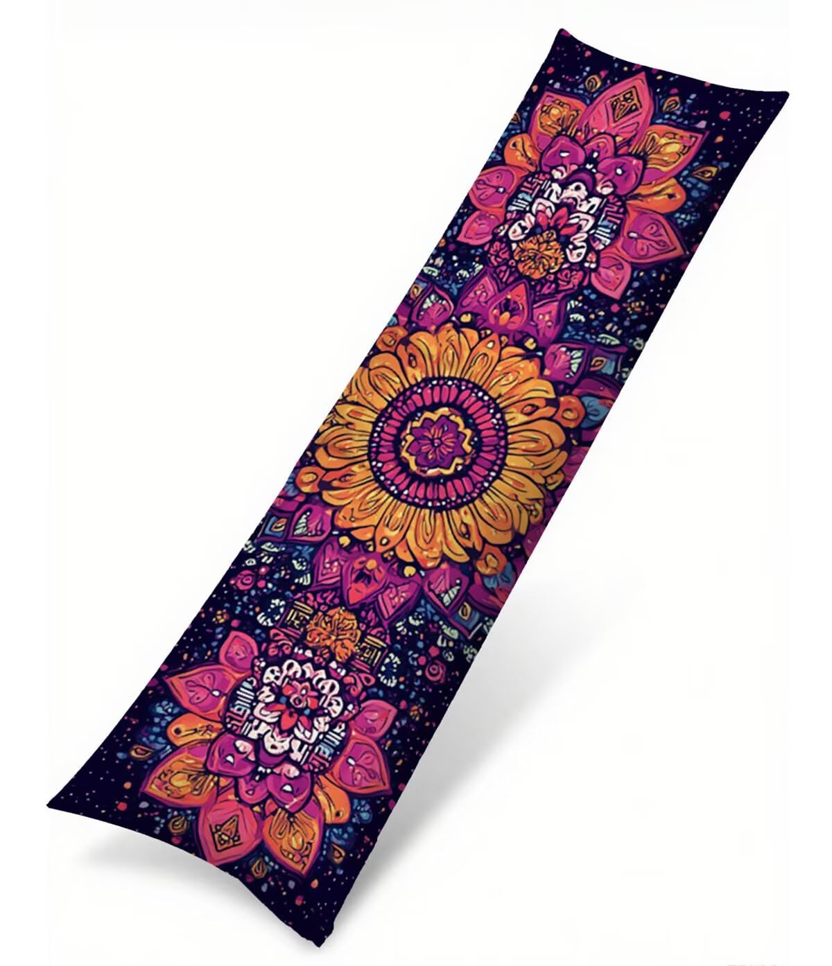 Seitenschläferkissen Bezug Blume Kissenbezug 60 x 180 Schwangerschaftskissen Mandala, Leinen Atmungsaktiv und Weich Body Pillow, für Deko Wohnzimmer Sofa Kopfkissenbezug, Geschenke für Fraue T-3377