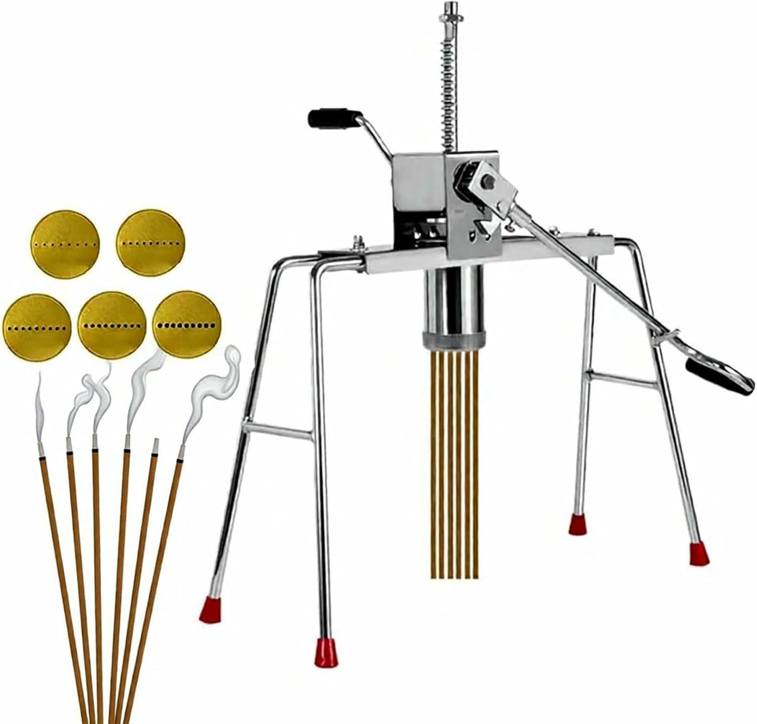 Buddha Incense Extruder Machine, Manual Stick Incense Making Machine with 1.5mm/2mm/2.5mm/3mm/3.5mm Molds, for DIY Fragrance