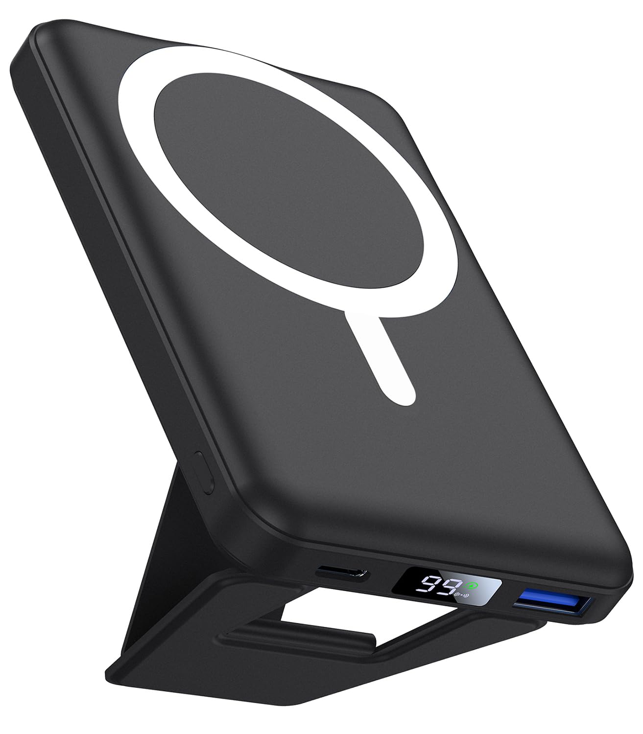 Photo 1 of AOGUERBE for Magsafe Power Bank, 10000mAh Foldable Wireless Portable Charger with LED Display, 3 in 1 Magnetic Battery Pack with 22.5W Fast Charging for iPhone 17/16/15/14/13/12 Pro/Pro Max/Plus/Mini