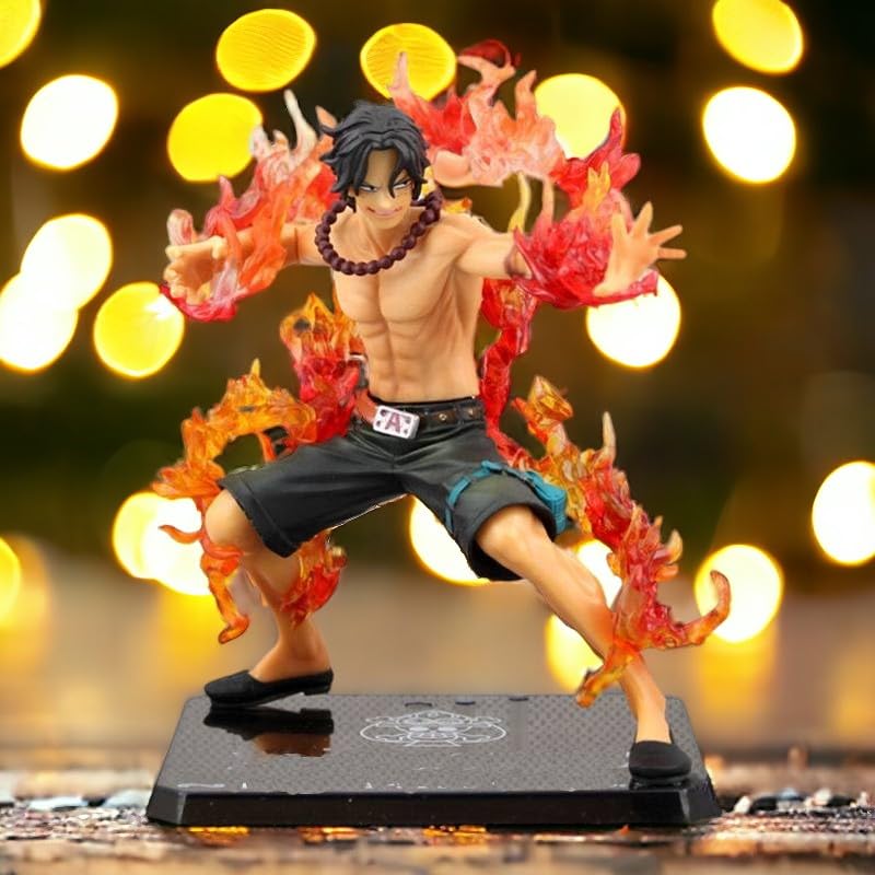 Image of Trunkin | One Piece Portgas D Ace Battle Version Fire Fist Action Figure | PVC Multicolour Weeb Manga Collectible Model Toy | 11.5 Cms