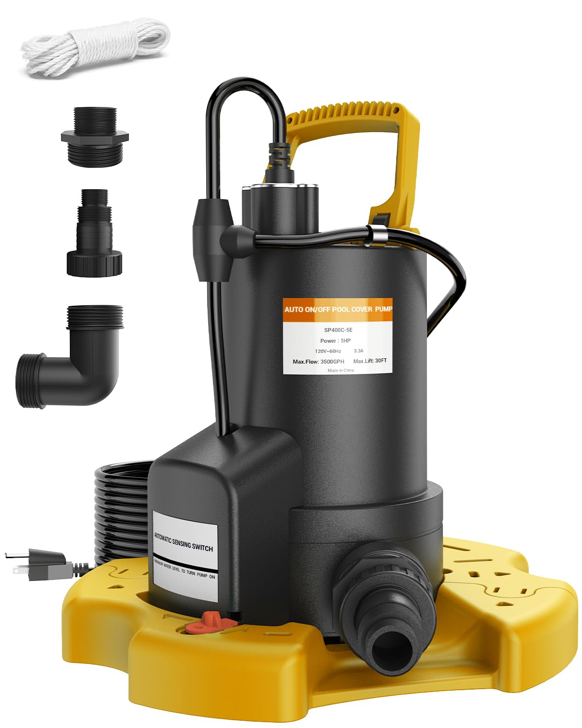 Photo 1 of QIOMALA Automatic Pool Cover Pump - 1 HP, 3500 GPH
