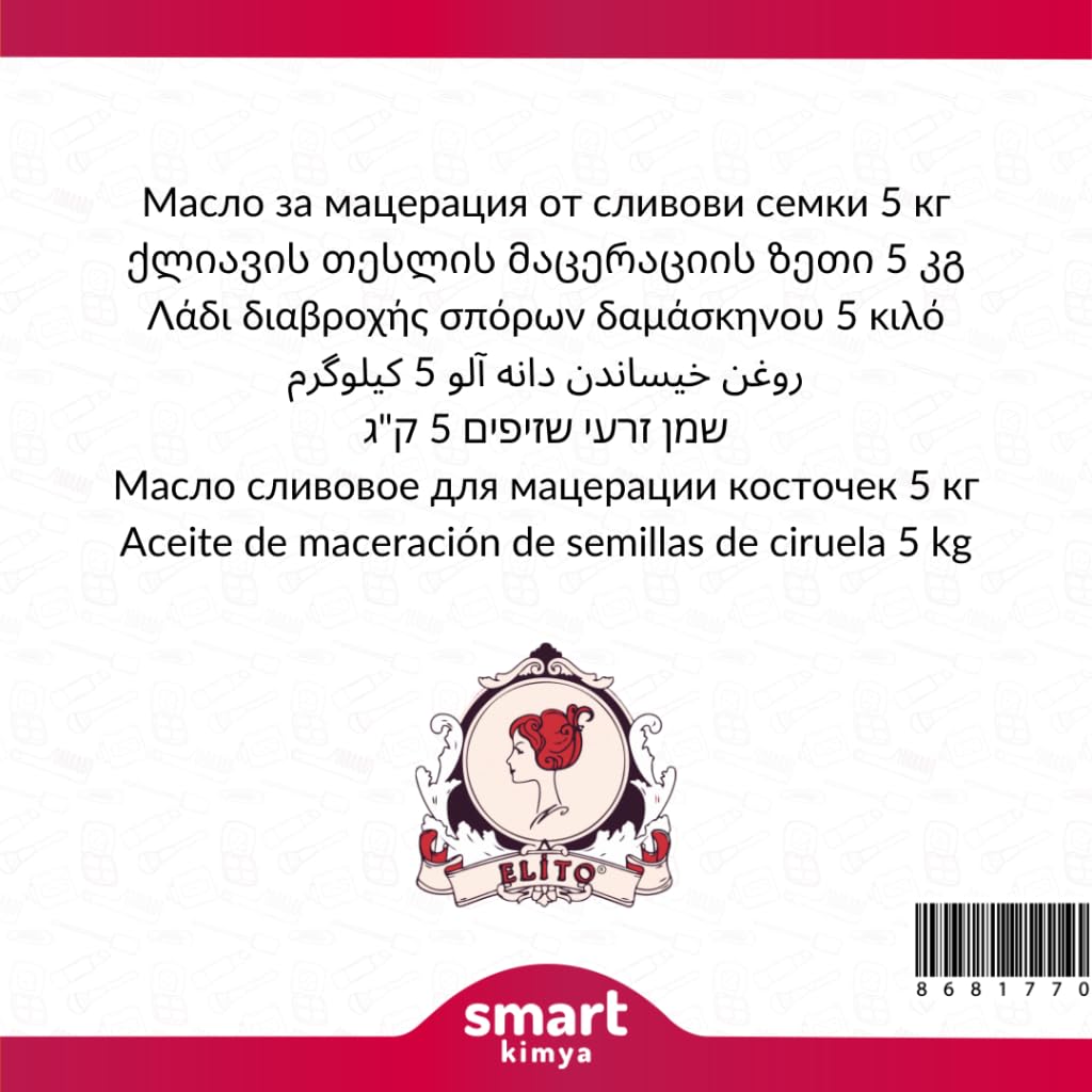 Elito Erik Çekirdeği Maserasyon Yağı Prunus domestica 5 kg