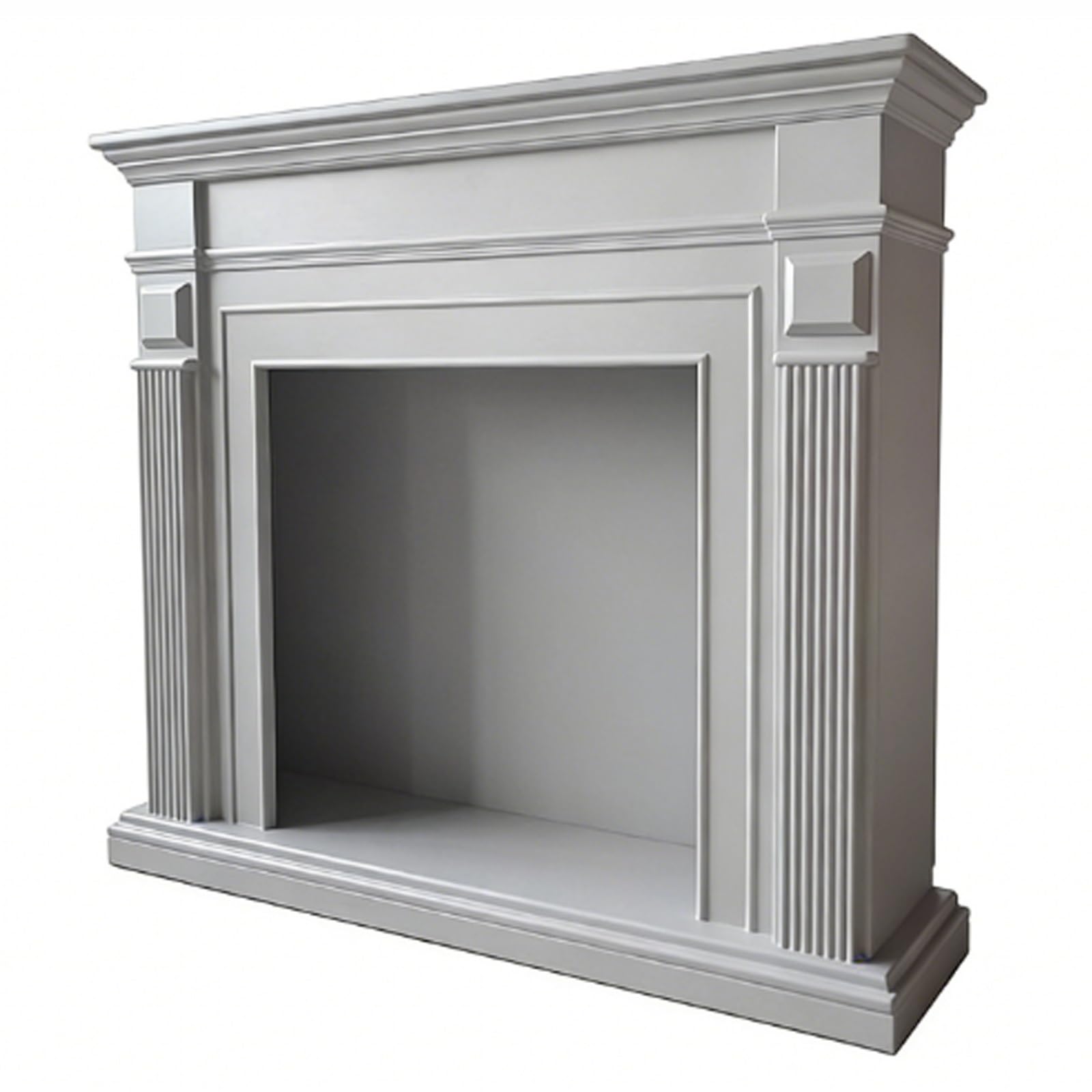 Mantels Surrounds Light Gray Wood Fireplace Mantel Traditional Surround Decorative Frame Decorated Frame(Large)