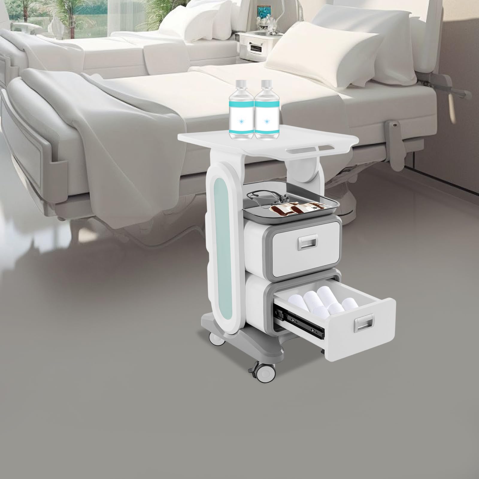 Wózek medyczny do przechowywania, wózek użytkowy, wyposażenie dentystyczne, skaner wewnątrzustny, profesjonalne narzędzie z kółkami, do biura dentystycznego, szuflady do przechowywania medycznego