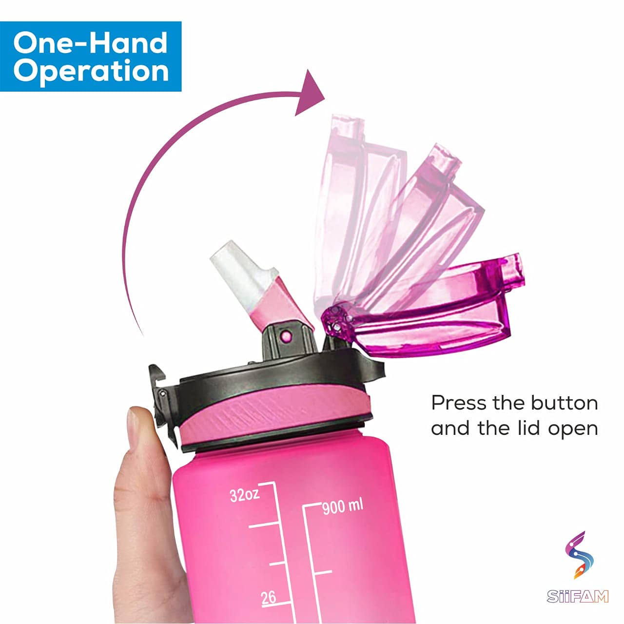 Motivational Water Bottle - BPA Free & Leak Proof -3