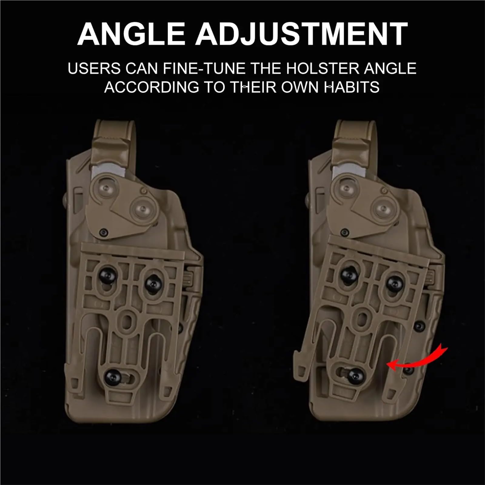 Holster Tactique Airsoft for droitier, avec système de dégagement Rapide QLS, Adaptateur de Jambe, Compatible avec Les modèles Glock 17, 19, 22, 23, 31 et 32