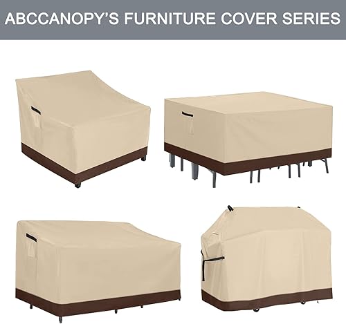 Miniatura 157 de ABCCANOPY Funda universal para mesa auxiliar de patio, para exteriores, pequeña cubierta impermeable y a prueba de polvo, marrón beige, 42 x 24 x 18