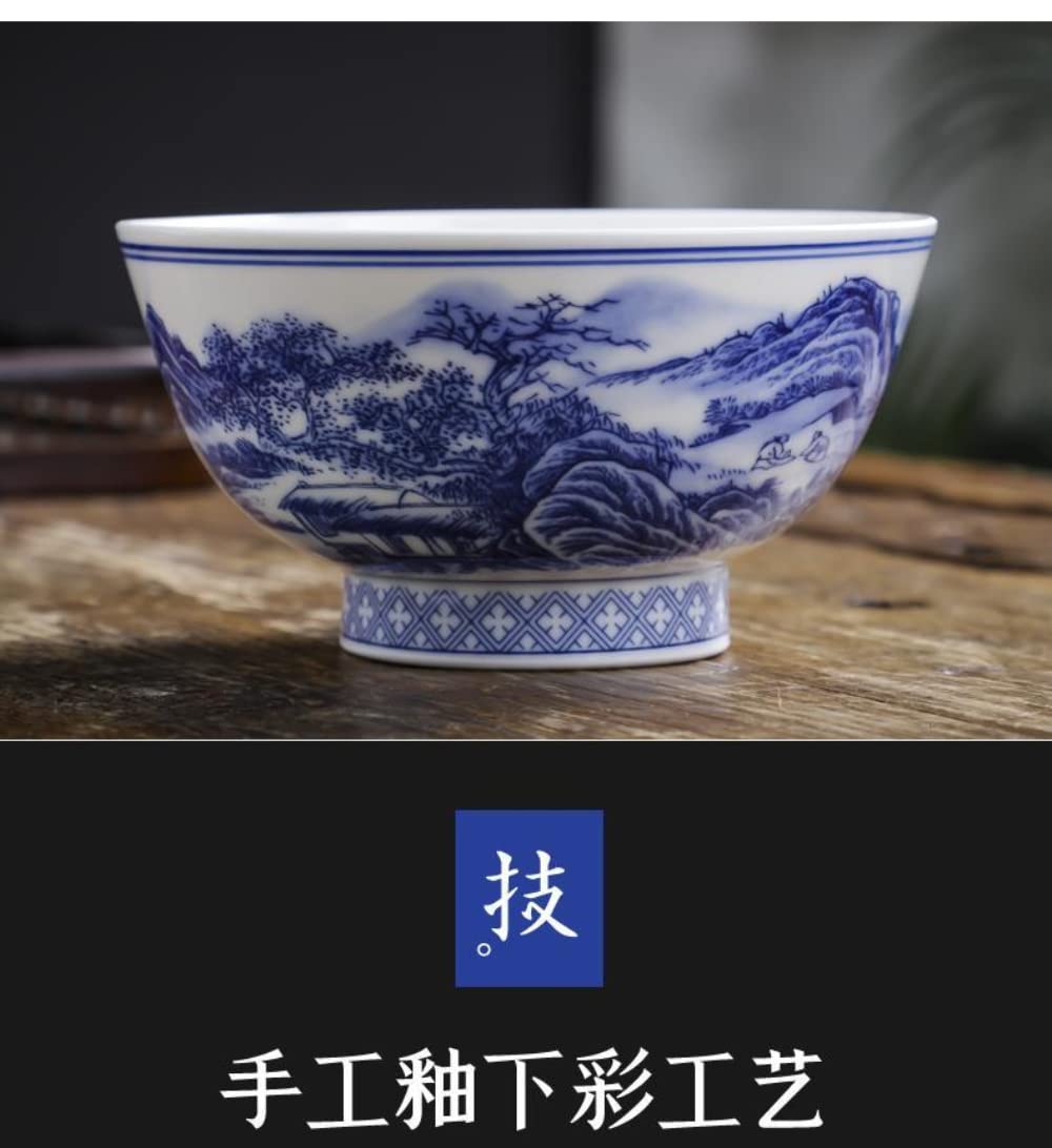 Amazon.co.jp: XIALON 13.8cm 5.5インチ 景徳鎮陶器 青 白 磁器 ボウル