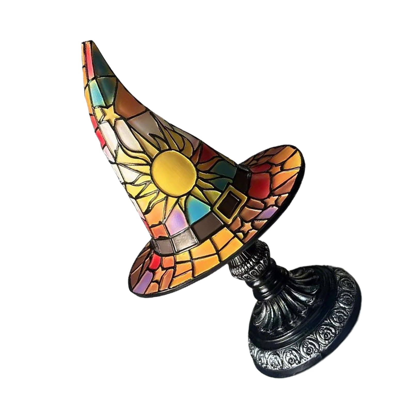 Jazuaiao Retro Witches Hat Night Lights Halloween Homes Decors Resin Lamp Soft Mysterious Glowings Retro Witches Styles Lamp