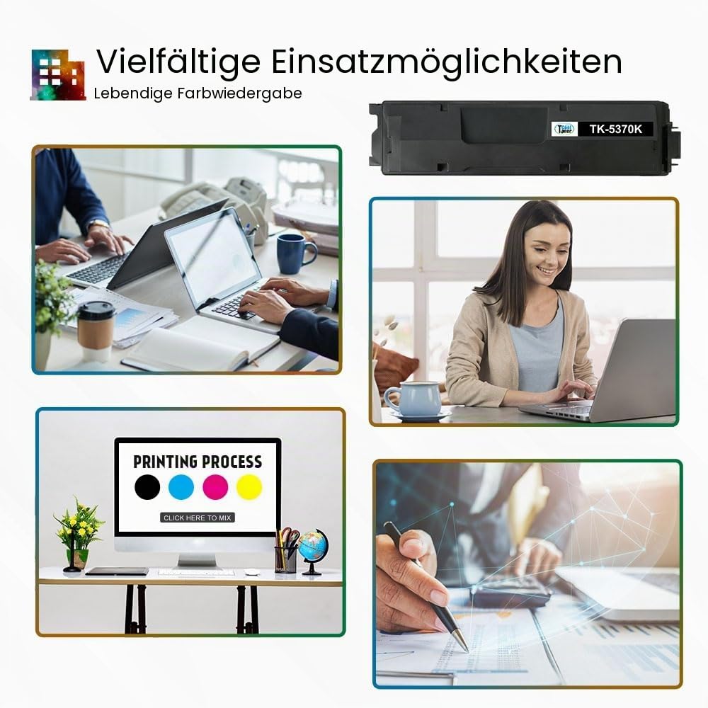 TK5370 TK-5370 Kompatibel für Kyocera Ecosys PA3500cx MA3500cix MA3500cifx | Ecosys PA3500cx MA3500cix MA3500cifx TK5370K TK5370C TK5370M TK5370Y Schwarz Cyan Gelb Magenta
