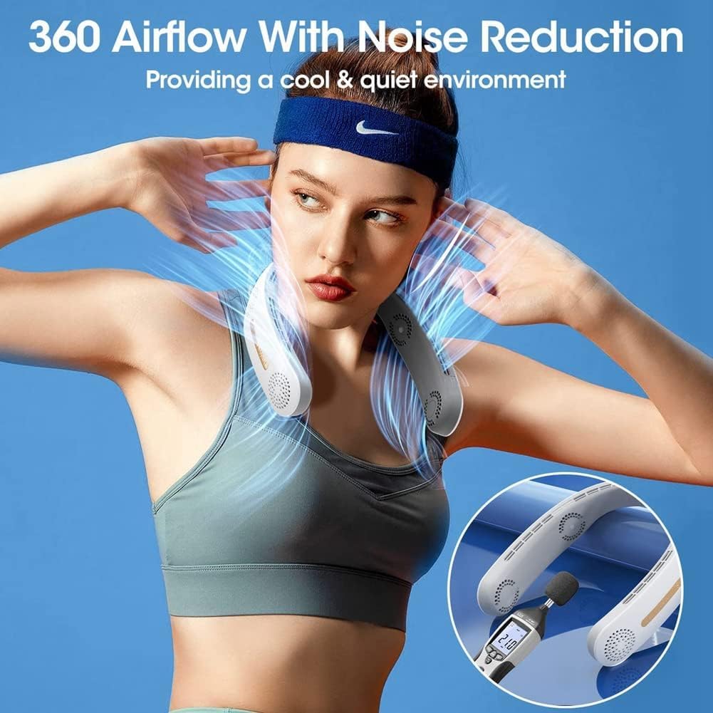 ZUMAHA Ventilatore Portatile Mini Ventilatore Portatile, Ventola di Raffreddamento ad Alimentazione d'Aria a 360°, Ventola da Collo Senza Lama, Ventola Personale Ricaricabile per all'aperto Multiuso