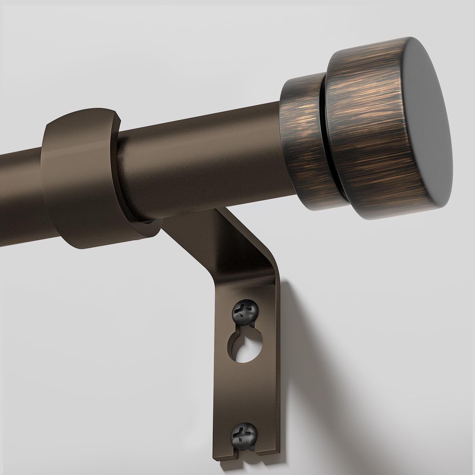 Gormena Brown Curtain Poles for Window 80-148 cm, 25mm Diameter,Adjustable Heavy Duty Metal Extendable Blackout Extra Long Curtain Rod, Vintage Style Decorative Drapery Rods,Easy Installation.