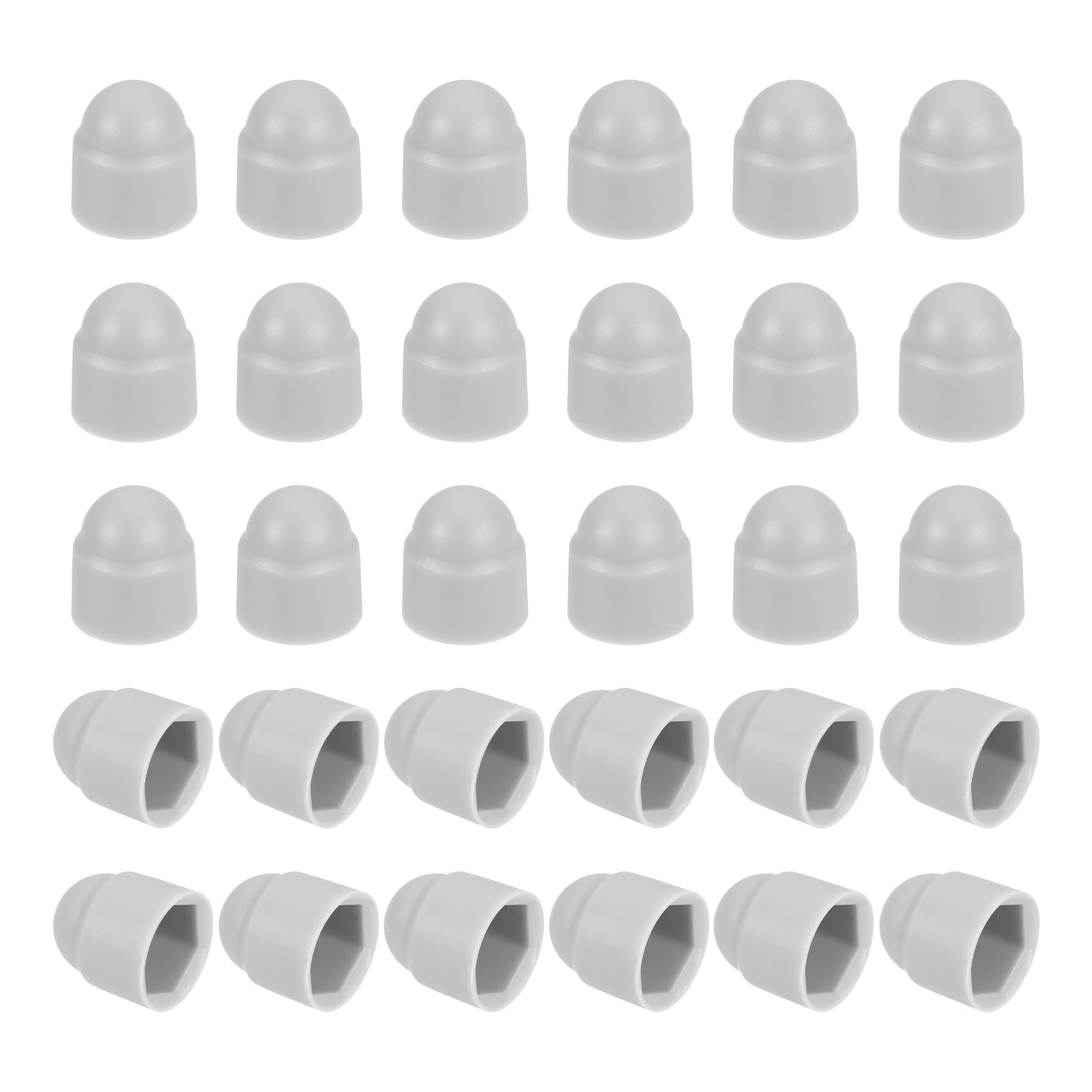 sourcing map 30Pcs M8x13x15mm Nut Protection Cap White