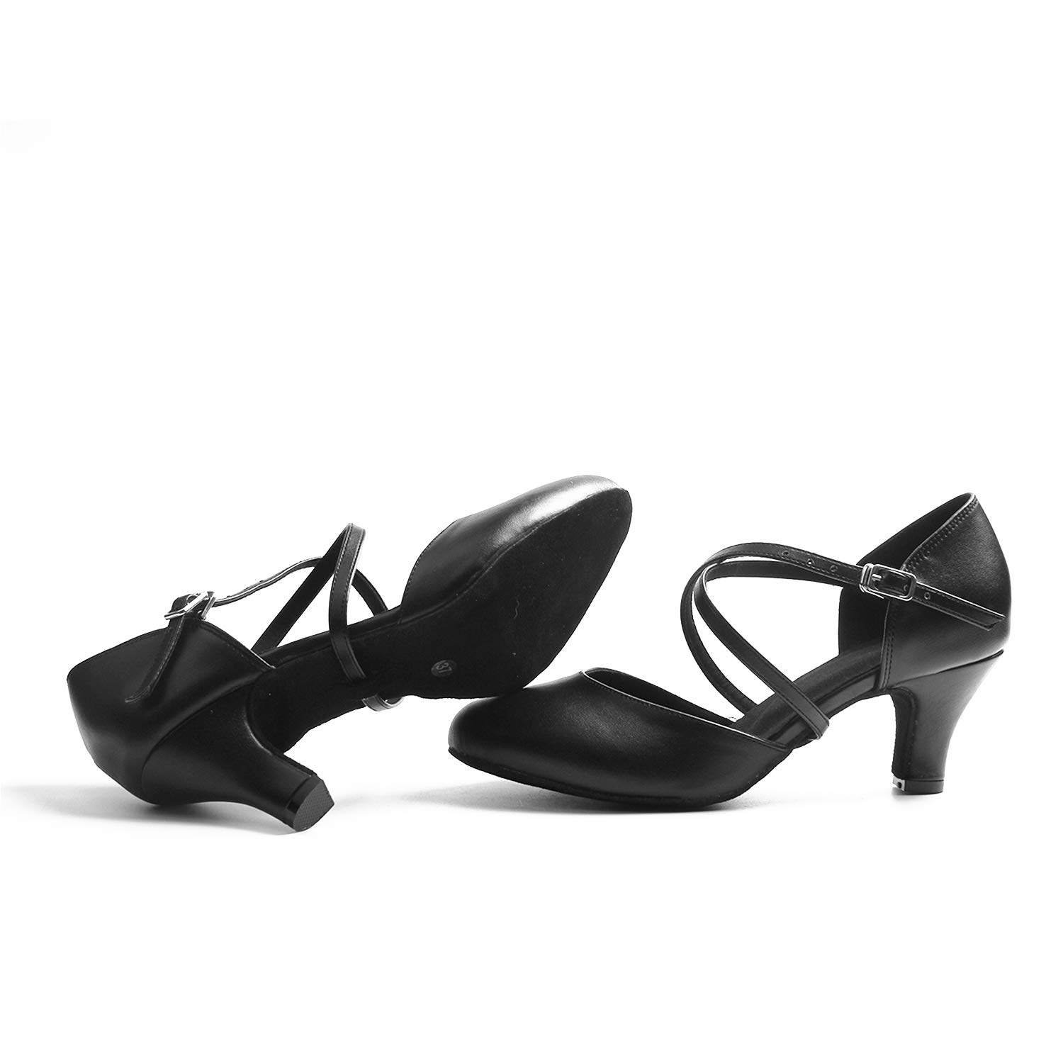 Damen Kunstleder Kreuzgurt Salsa Tanzschuhe Ballsaal Latin High Heel Tanzschuhe
