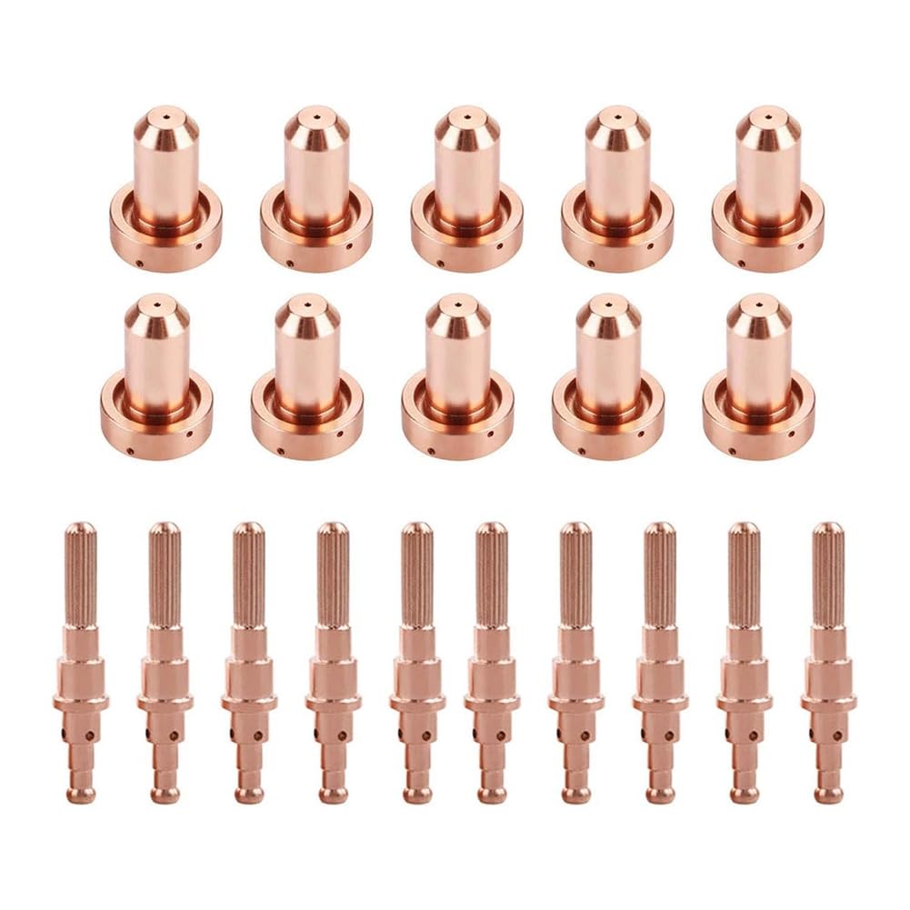 Jasaly 10Pcs 9-8210 Plasma Nozzle 10Pcs 9-8215 Plasma Electrode Fit For Thermal Dynamics Sl60/Sl100 Cutting Torch Consumables