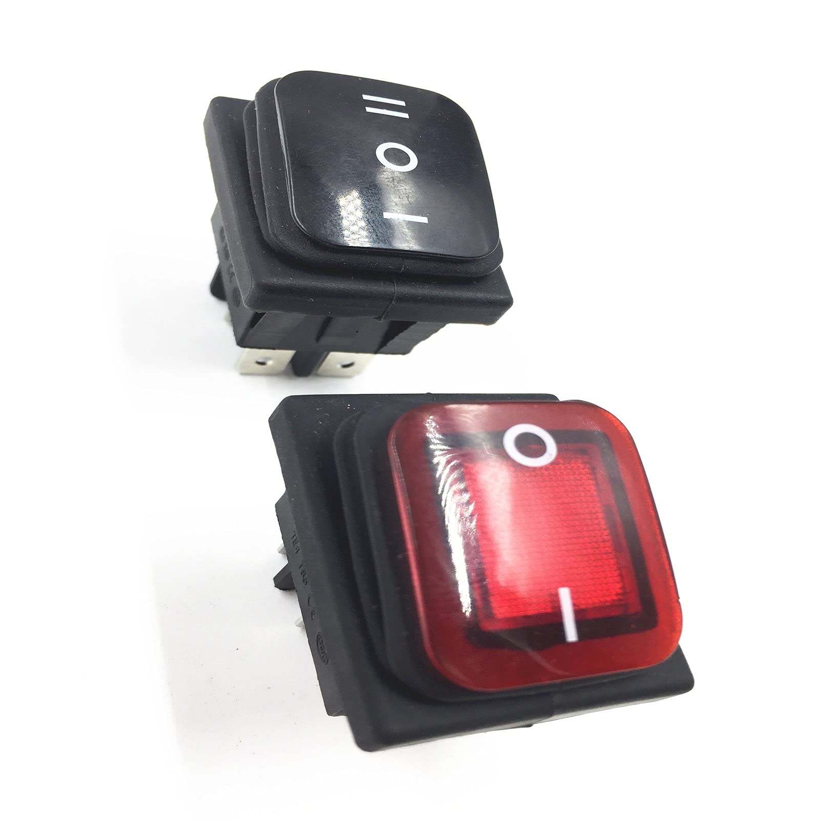 Interruttore a commutazione del Rocker della Barca a Scatto 4pin 2position, 6pin 3position AC250V / 16A AC125V / 20A (Color : Red 4Pin 2Post)