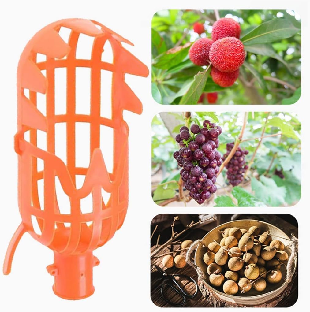 BWOGUE Fruit Catcher Tool Cherry Telescopic Pole Fruit Picker Lemon Persimmon Harvester Picker Orange Picker Peach Mango Picker Equipment Appendix Nut Fruit Dates Picking Tools Fruit Picker