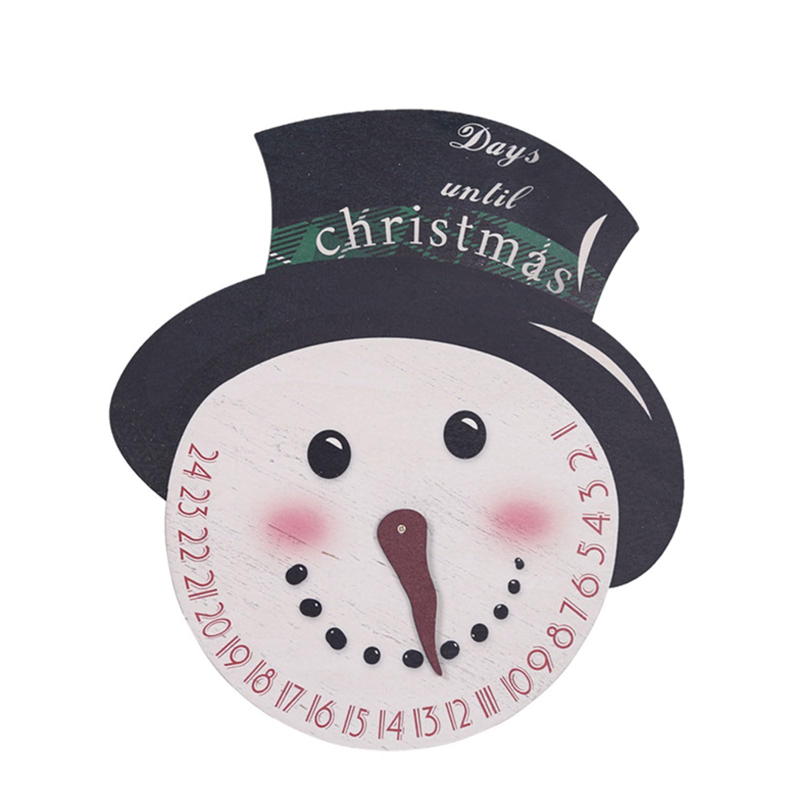 Tsophreniq Wooden Christmas Ornaments Snowman Santa Elk Clock Hanging Embellishments Holiday Hanging Decoration Christmas Sign