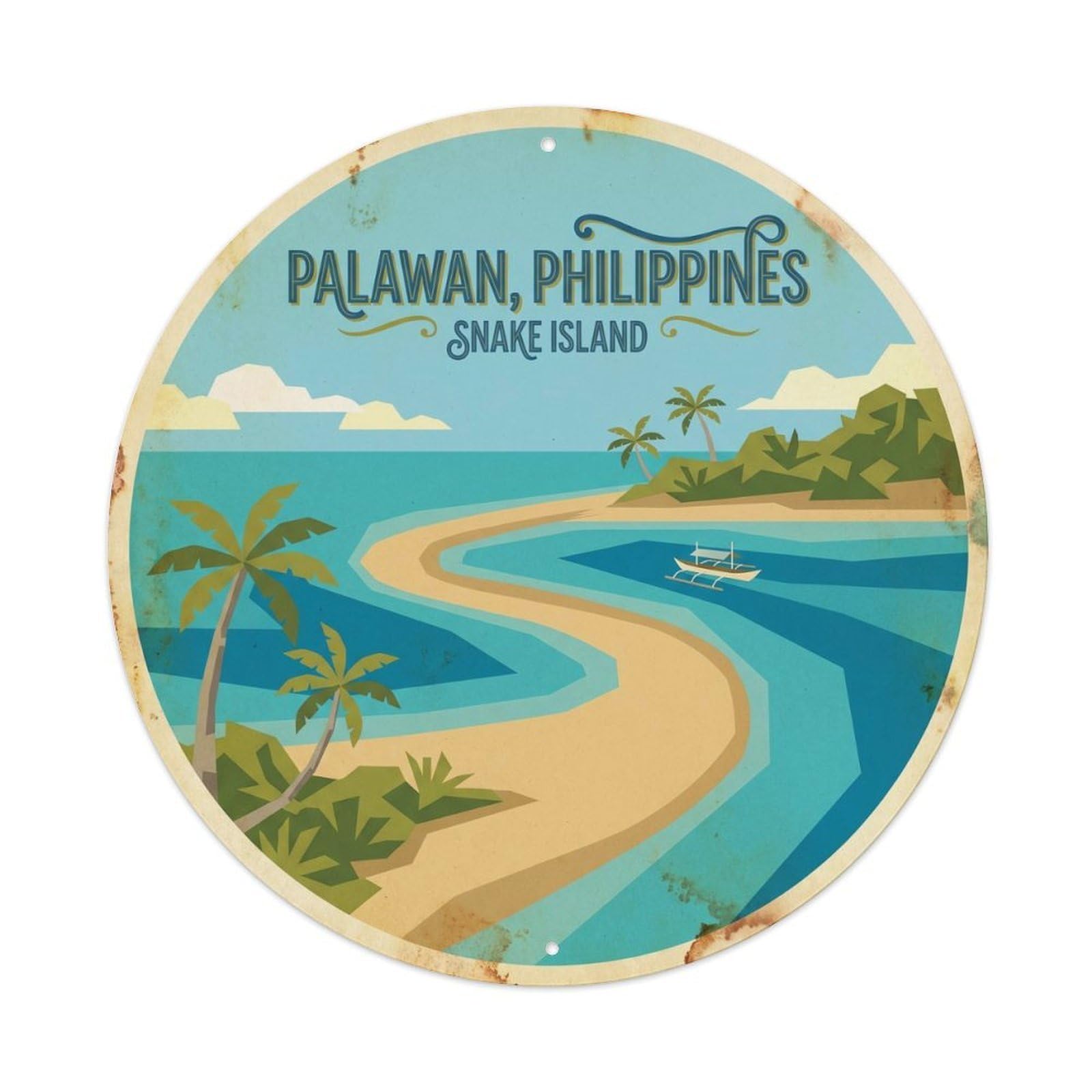 Snake Island Palawan Travel El Nido Philippines Metal Tin Sign