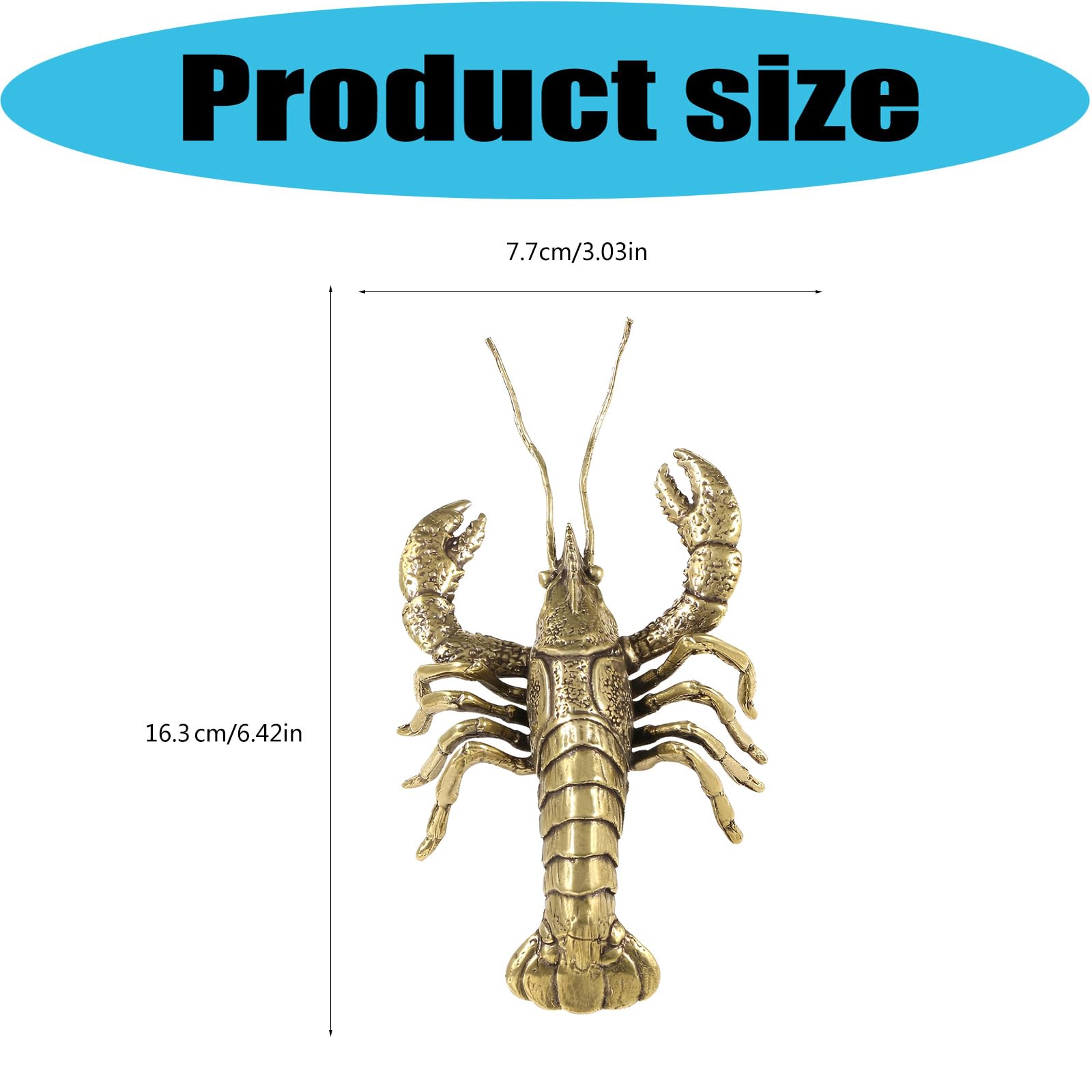 Figurina aragoste in ottone per libreria, tavolo, decorazioni