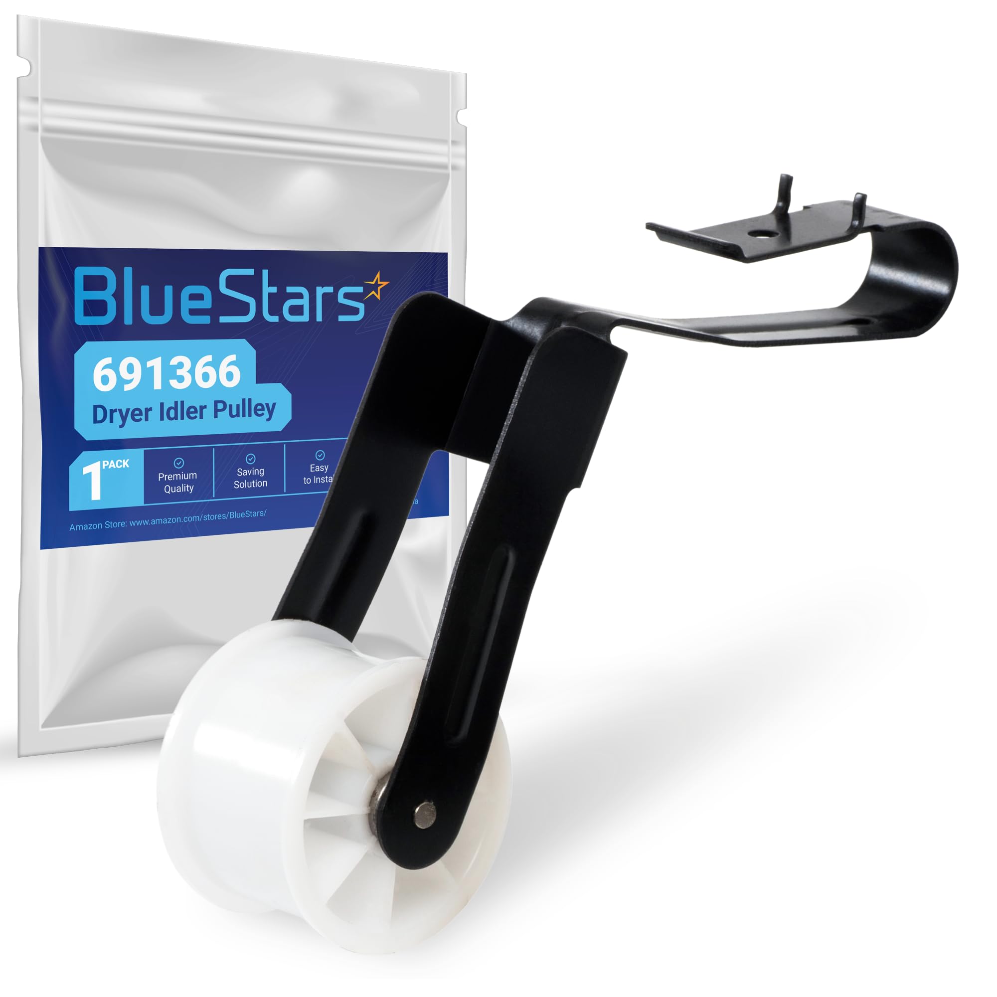 Upgraded 691366 Dryer Idler Pulley - Compatible with Whirlpool Kenmore Maytag Roper Dryers - Replaces W10612905 WP691366 AP6010582 239477 3394332 347034 347226 PS11743765 WED4815EW1 NED4655EW1