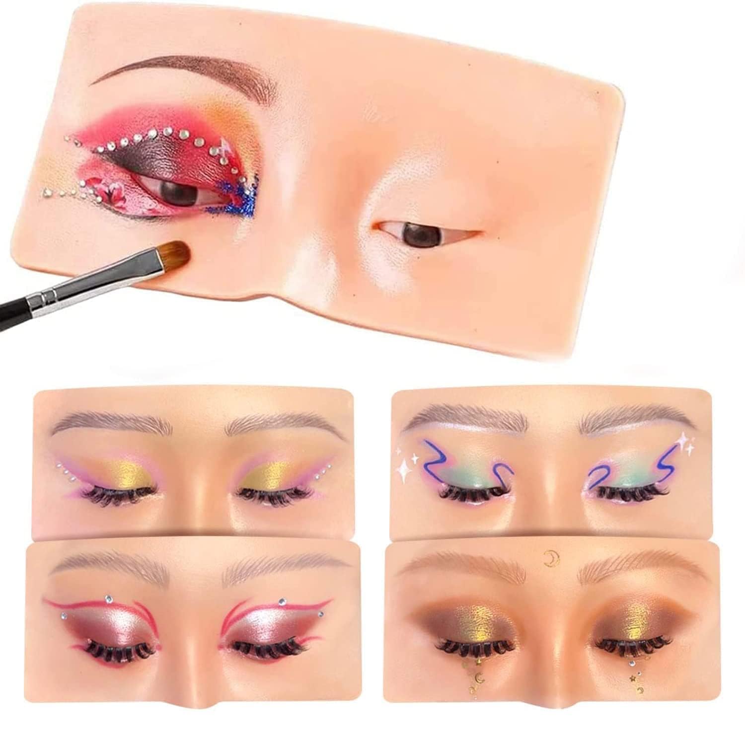 ZemGlam Makeup Practice Face Board, face dummy for makeup practice, Practice Skin Board, for Makeup Practice Mask Skin Face Eye Makeup Practice for Beginner Makeup Artist Perfect Makeup (1 Pcs, Skin) 1