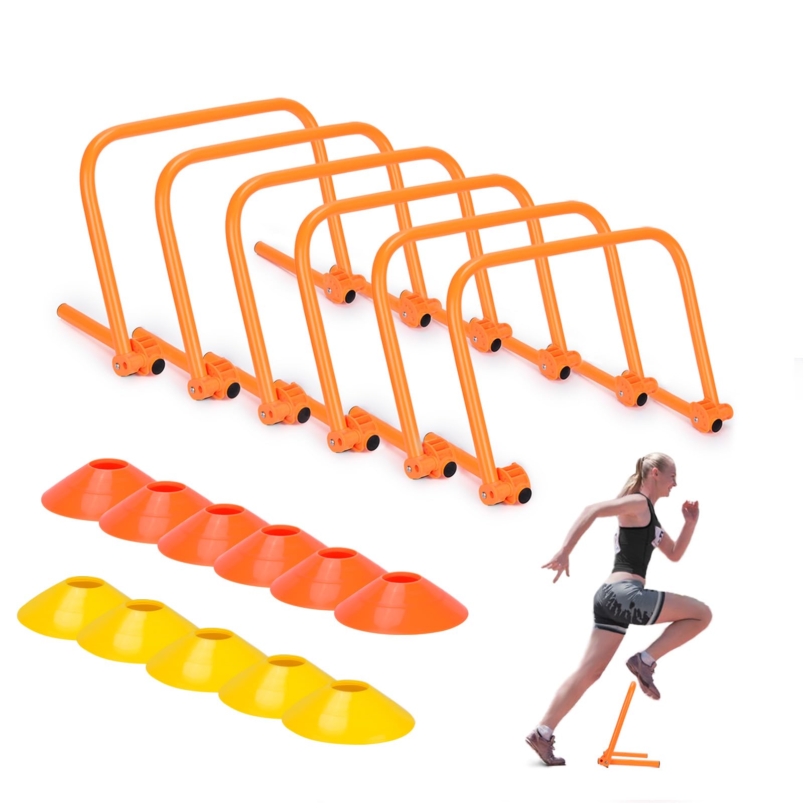 BOOSTEADY Speed Hürden für Fußball Training Agility Hürden Kit Multi-Sport Trainingshilfe Basketball Koordinationshürden Hürden Set Trainingsgeräte 6er/12er Set