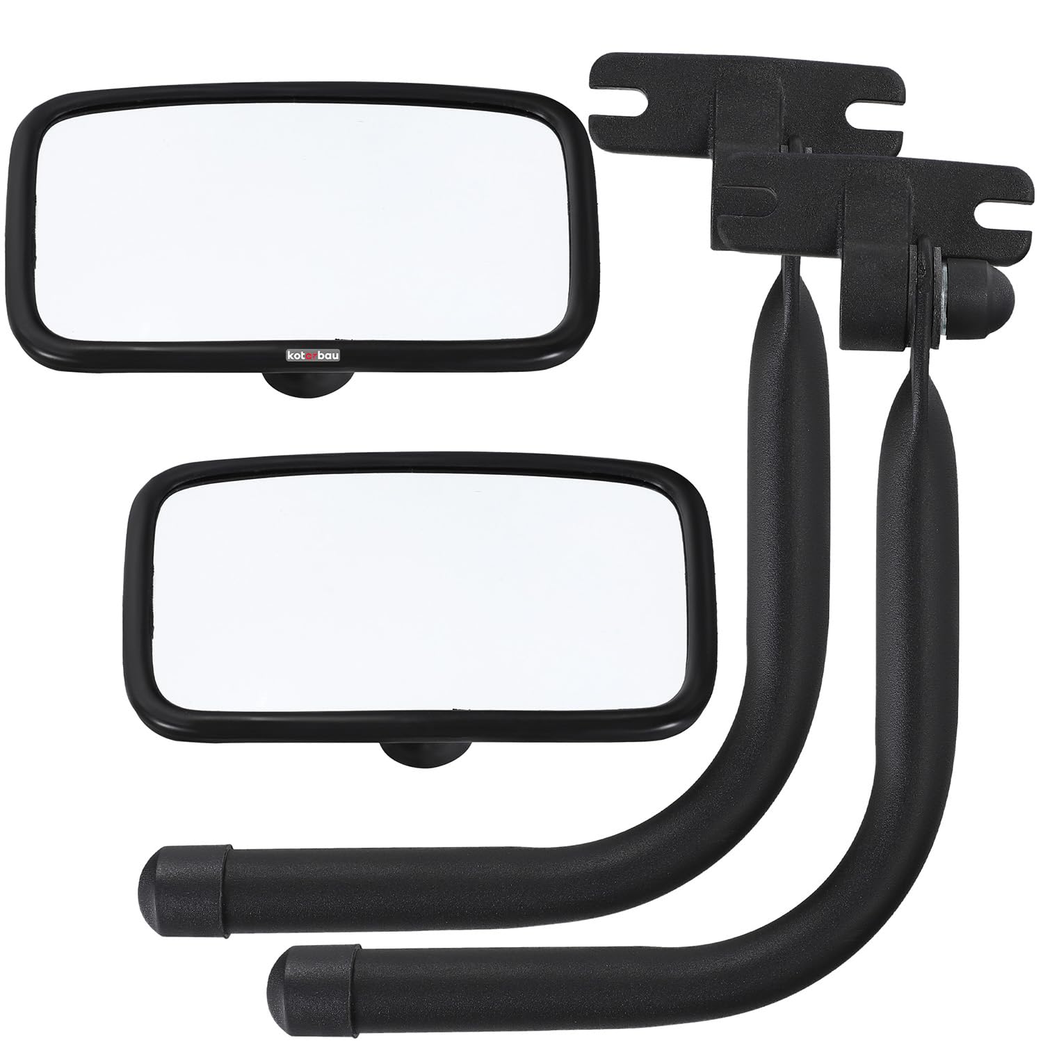 KOTARBAU® 2 Szt. Lusterko Uniwersalne 25x16,5 cm 2 szt. Ramię Lusterka 13X13 cm z Aluminium do Ciągnika Ładowarki Koparki PCV Sprzętu Rolniczego Zewnętrzne