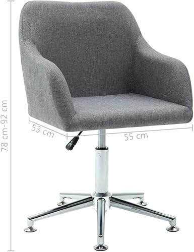 Miniatura 7 de Silla de comedor giratoria de tela gris claro, taburetes de bar, sillas de comedor de cocina adecuadas para comidas diarias o eventos especiales