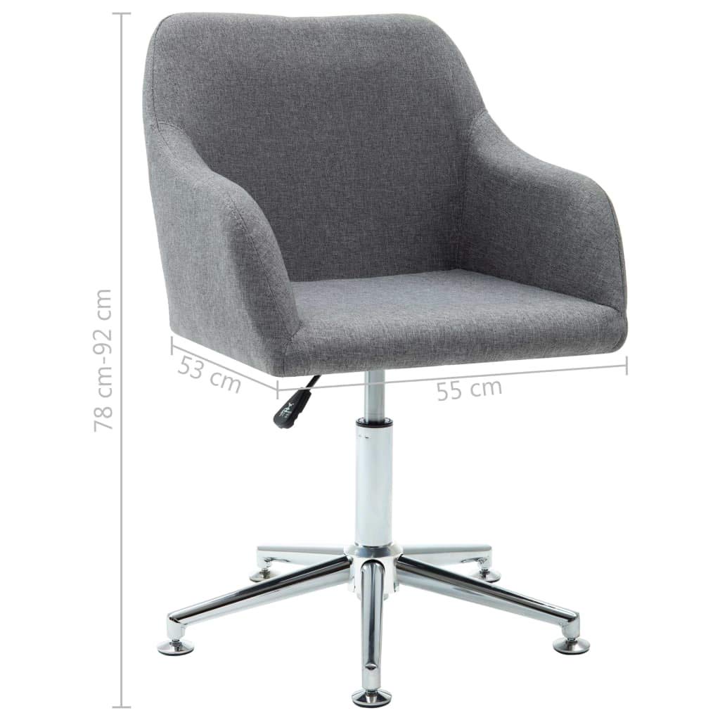 Silla de oficina giratoria de tela gris claro con respaldo y reposabrazos ajustables en altura, asiento ergonómico para oficina en casa, trabajo, juegos y salón