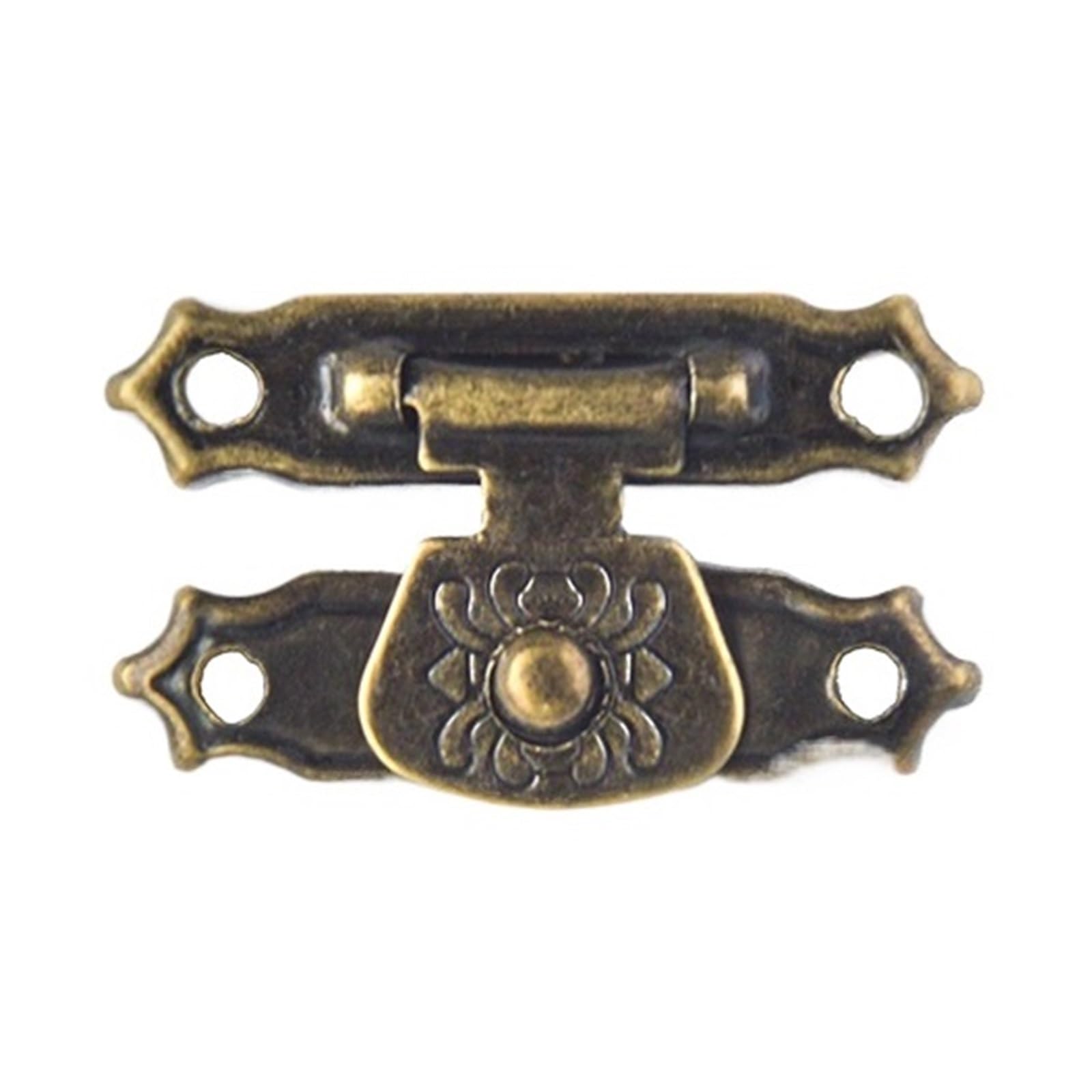 Zyagh Antique Brass 2Pcs Antique-Style Vernier Clasp Small Wooden Box Buckle Packaging Retro Lock Classic Decorative Hardware Accessories(Antique Brass)
