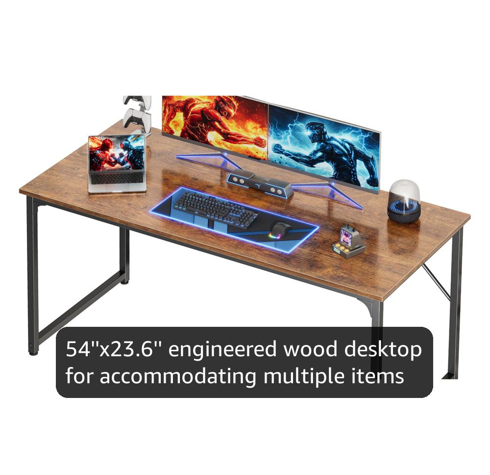 Amazon.com: PRAISUN 55 X 24 Inch Computer Desk with Deeper Desktop