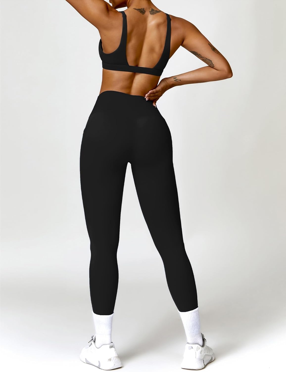 ABOCIW Womens Deep V Neck Sports Bra Padded Low Impact Fitness Yoga Bra U Back Wireless Gym Workout Bra Crop Top - Image 6