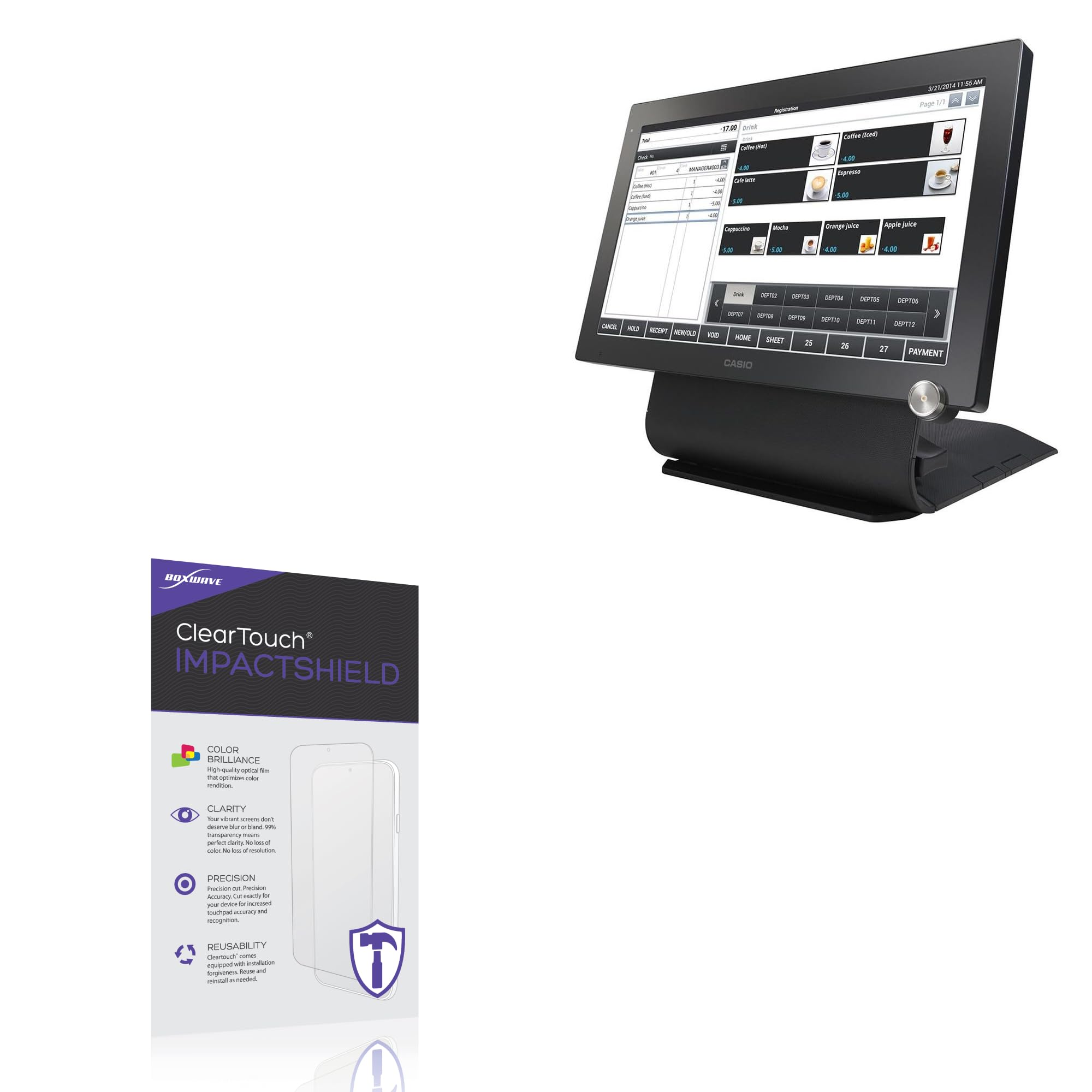 BoxWave Screen Protector Compatible With Casio V-R7000 - ClearTouch ImpactShield (2-Pack), Impenetrable Screen Protector Flexible Film