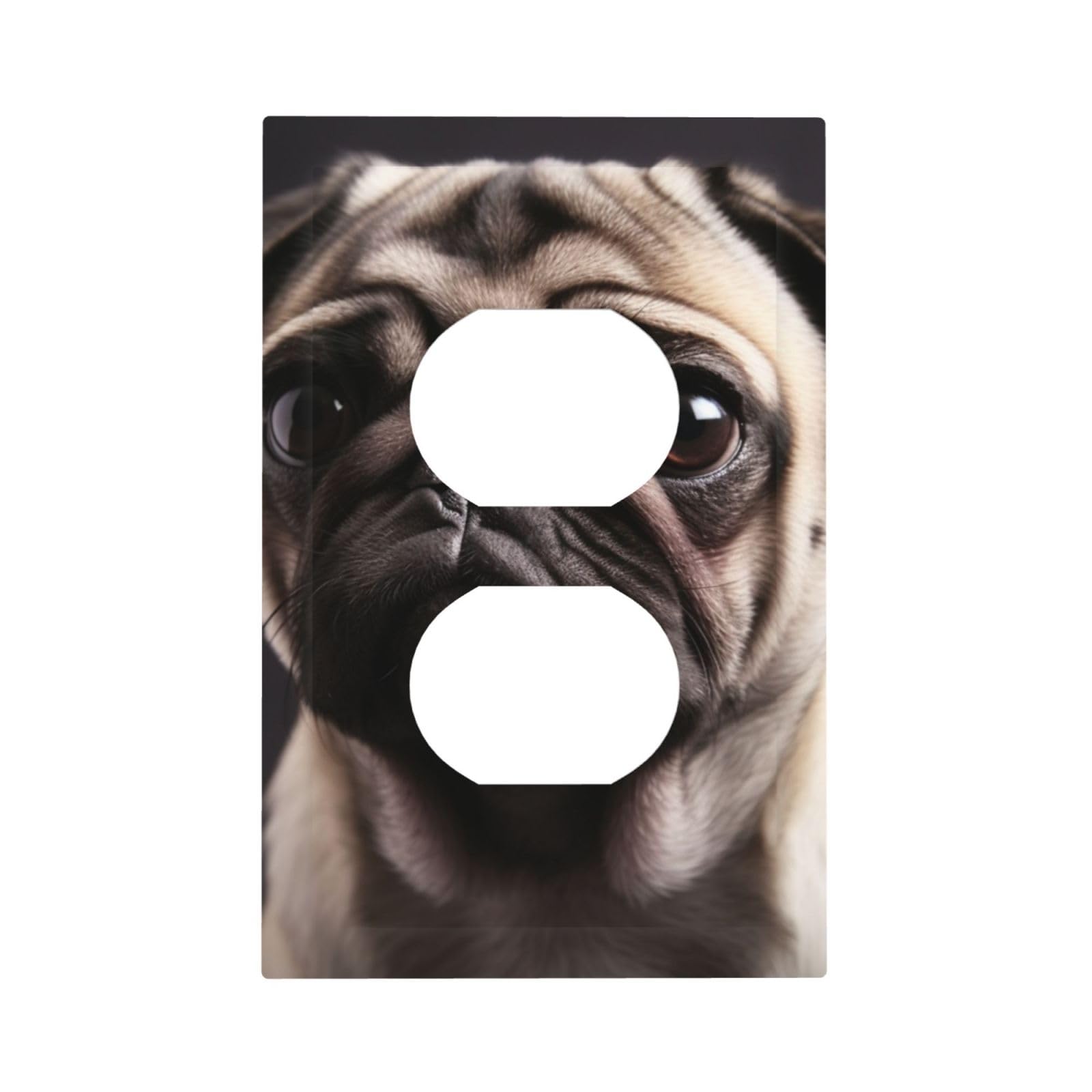 1-Gang Decorator Wall Plate pug Light Switch Cover Single Gang Receptacle Outlet Wall Plate Mid Size 5" x 3" Wallplate Unbreakable Polycarbonate Outlet Faceplates Covers