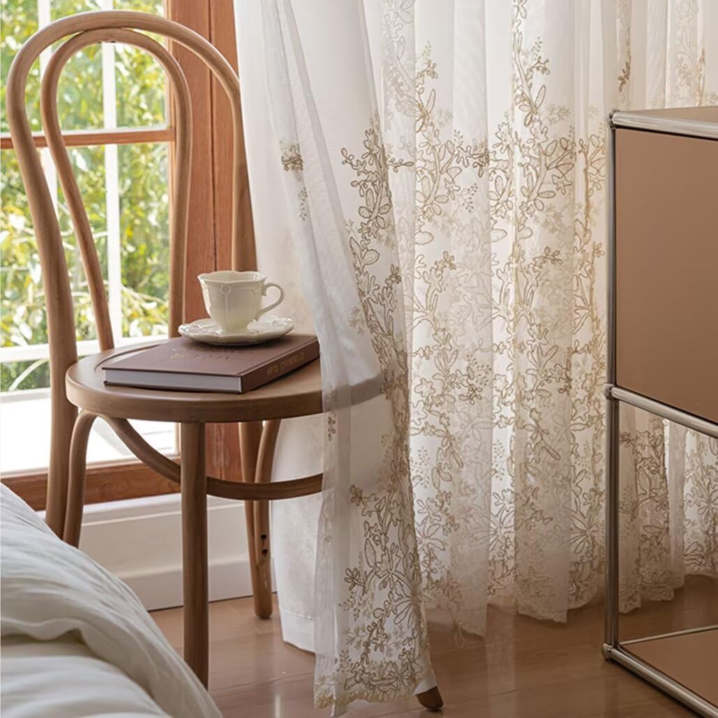 3）2番-白刺繍 レース 目隠し 【2枚入り】　【幅250cm】フックタイプ 3）2番-白刺繍 レース 目隠し 2枚入り 幅250cmフックタイプ