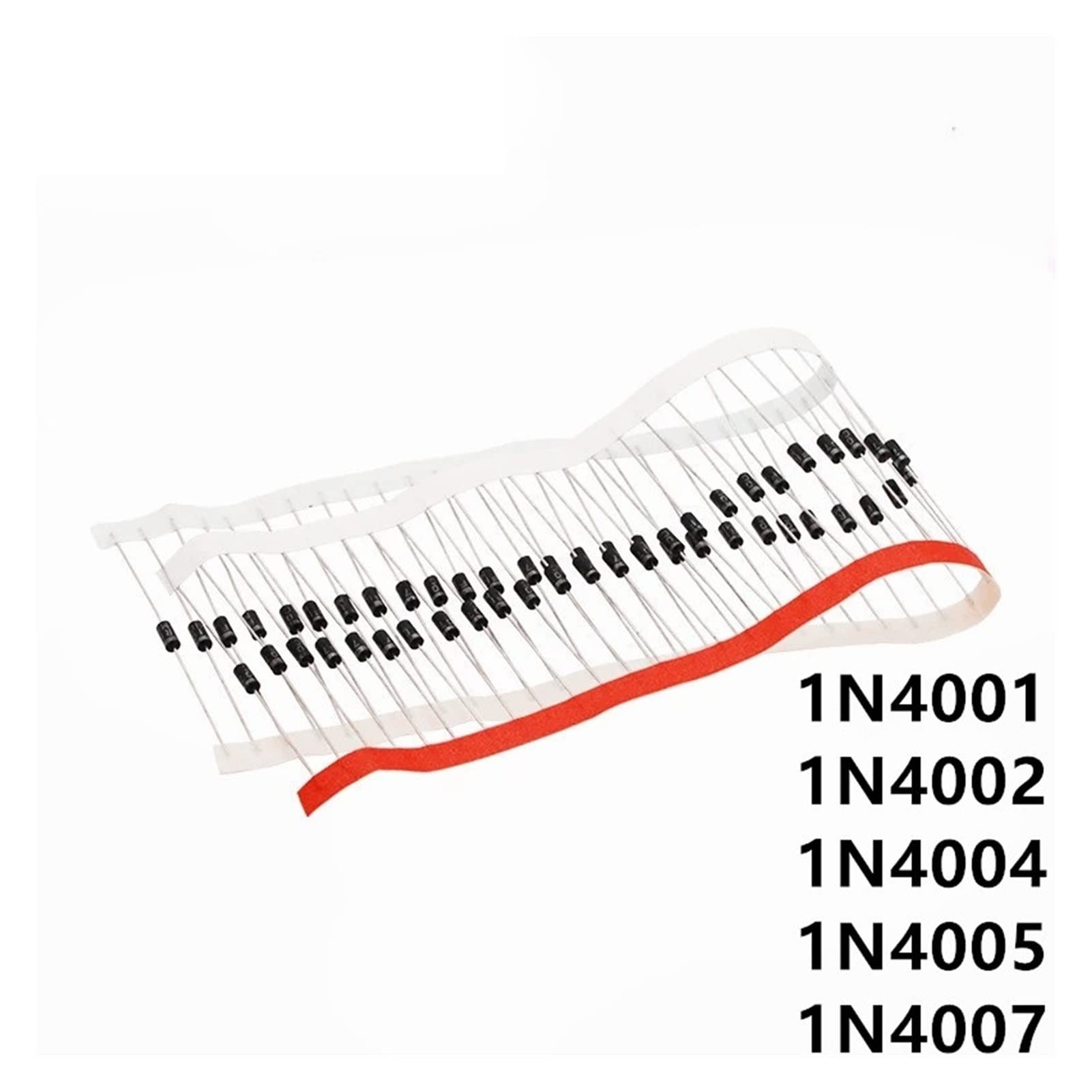 100 Stück Gleichrichterdioden, 1A DO-41 1N4001 1N4002 1N4004 1N4007 50V 100V 200V 400V 1000V in4007 (Color : 1N5817)
