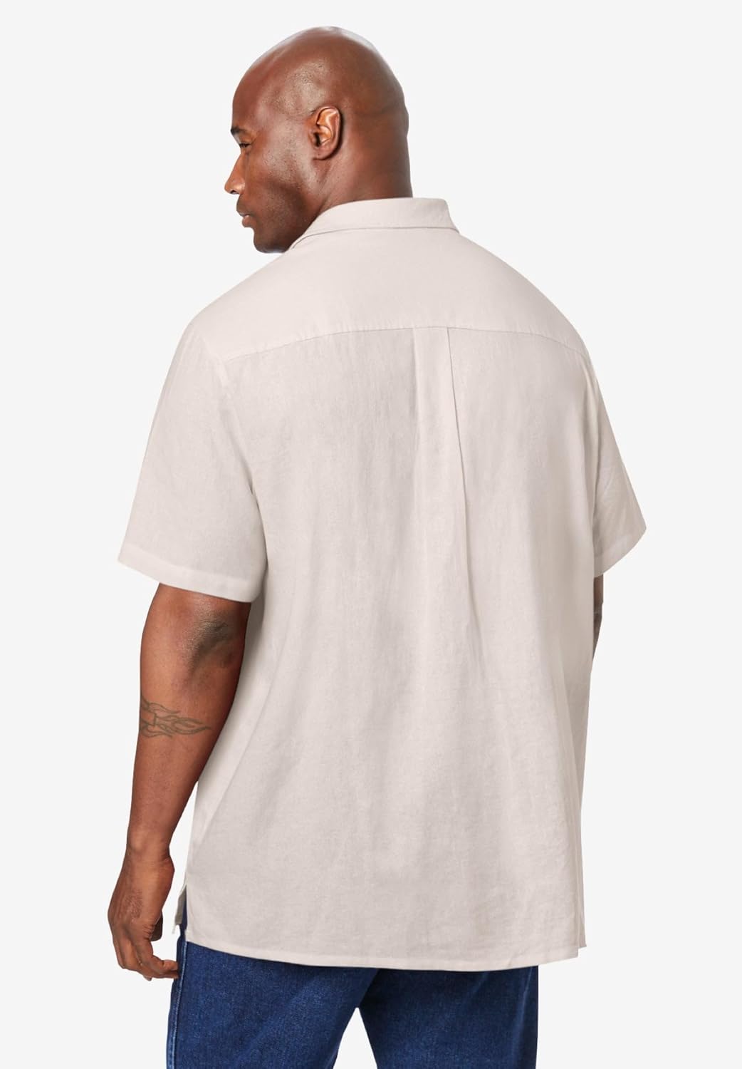 KingSize Men's Big & Tall Short-Sleeve Linen Shirt