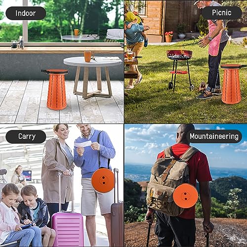 Image of Portable & Lightweight Foldable Camping Chair for Adults, Heavy Duty Folding Stool with Adjustable Shoulder Strap, Perfect for Picnic, Beach, Backyard, and Sporting Events, Max Weight 400lbs